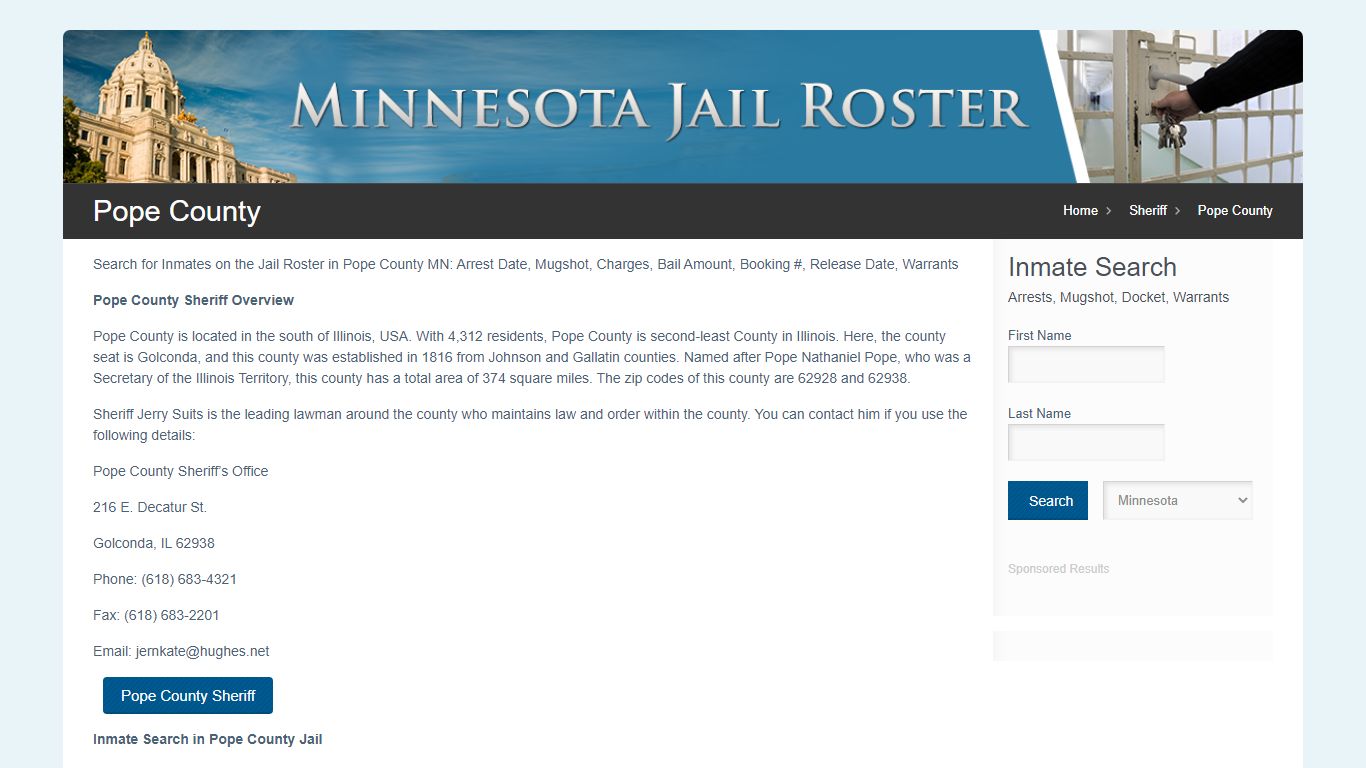 Pope County | Jail Roster Search - MinnesotaJailRoster.com